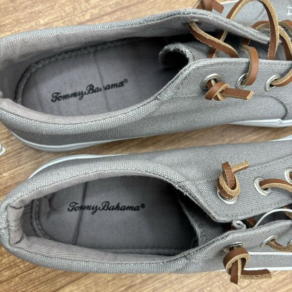 Tommy Bahama Gray Canvas Slip On Cushioned Sneakers Comfort Women's size 10 - Picture 9 of 9
